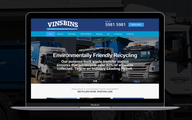 VinsBins Mornington Peninsula Website Design